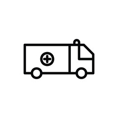 Car, Ambulance Icon Logo Vector Isolated. Public Transportation Icon Set. Editable Stroke and Pixel Perfect.
