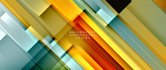 Obraz premium Dynamic lines on fluid color gradient. Trendy geometric abstract background for your text, logo or graphics