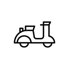 Motorcycle, Scooter Icon Logo Vector Isolated. Public Transportation Icon Set. Editable Stroke and Pixel Perfect.