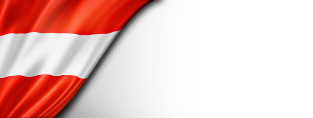 Flag of Austria  isolated on white background banner - obrazy, fototapety, plakaty