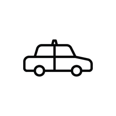 Car, Taxi, Police Car Icon Logo Vector Isolated. Public Transportation Icon Set. Editable Stroke and Pixel Perfect.