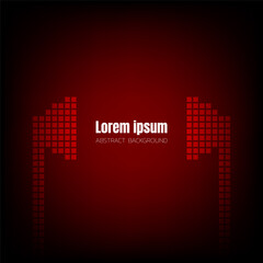 red pixel earphone electronic background, square geometric digital space wallpaper, template for website cover poster banner brochure, flat vector graphic design