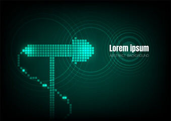 green pixel sound wave microphone electronic background, square geometric digital space wallpaper, template for website cover poster banner brochure, flat vector graphic design