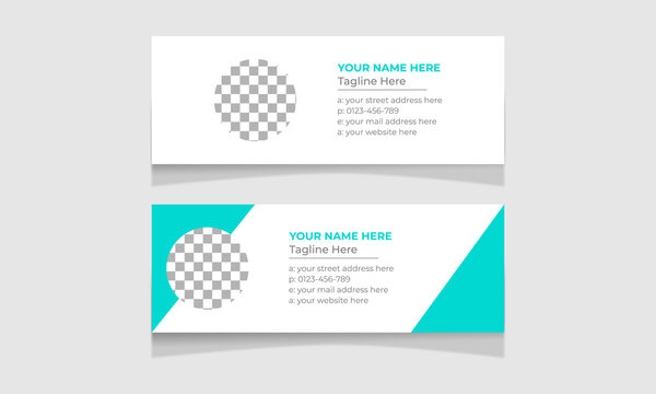 Flat and Modern Business Email Signature Template. Business user internet contact illustration