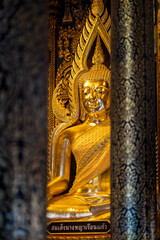 Phitsanulok, THAILAND -  August 6, 2020: Somdet Nang Phaya Ruean Kaew is the name of Buddha Statue in a chapel of Nang Phaya Temple, Phitsanulok province.