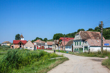Fototapeta na wymiar Das Dorf Kopaćevo nahe des National Park Kopaćki rit, Kroatien