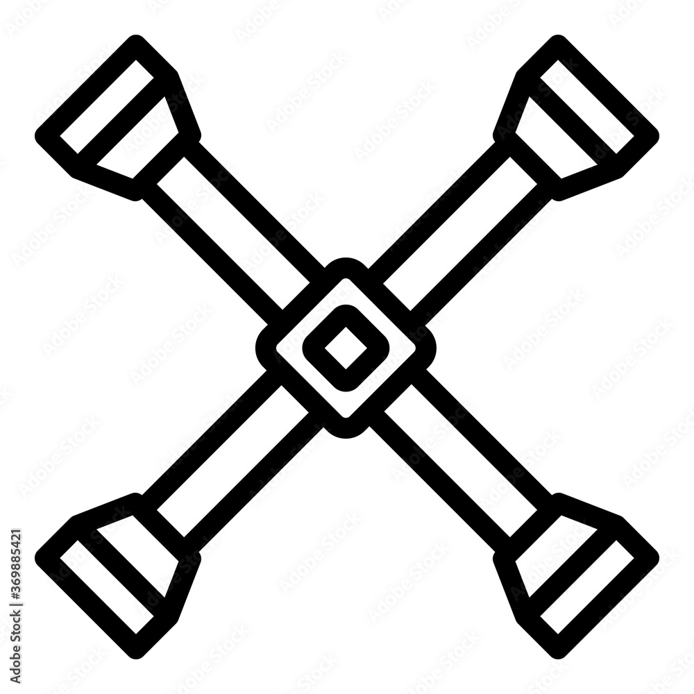 Poster cross car key icon. outline cross car key vector icon for web design isolated on white background