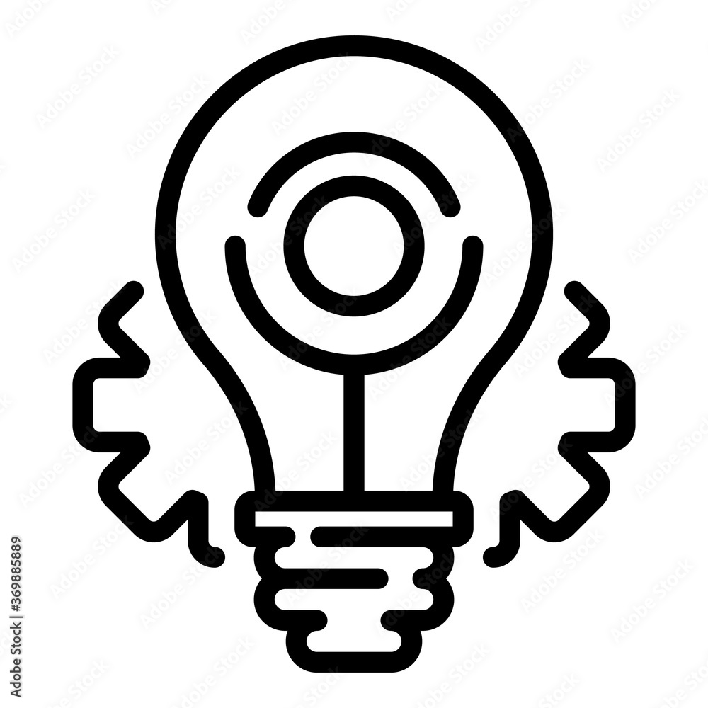 Poster restructuring idea icon. outline restructuring idea vector icon for web design isolated on white bac