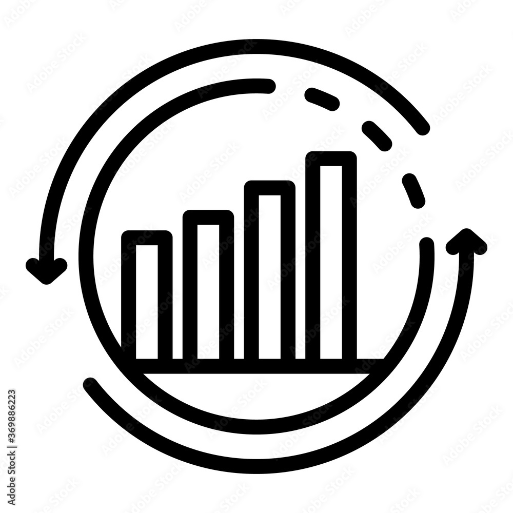 Poster recycle money graph icon. outline recycle money graph vector icon for web design isolated on white b