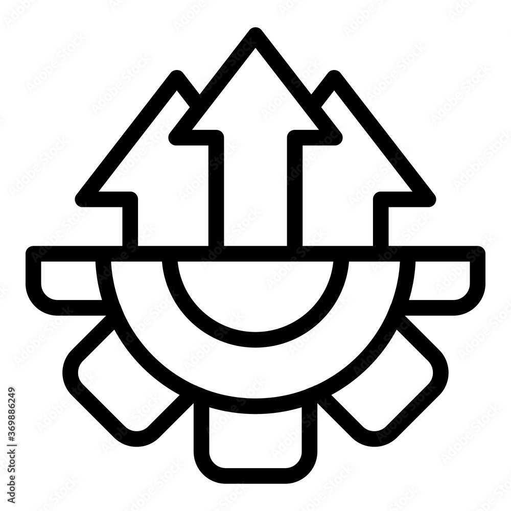 Poster gear upload system icon. outline gear upload system vector icon for web design isolated on white bac