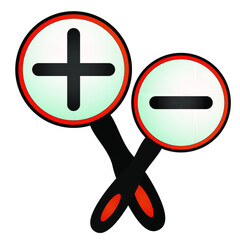 icon of two search signs with + and -