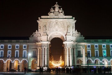 Fototapeta premium Rua Augusta Arch at Night, Lisbon