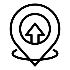 Hitchhiking gps pin icon. Outline hitchhiking gps pin vector icon for web design isolated on white background