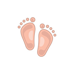 flat cute child foot icon