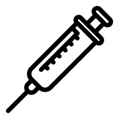 Syringe hormones icon. Outline syringe hormones vector icon for web design isolated on white background