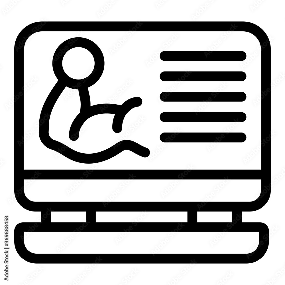 Poster fitness program icon. outline fitness program vector icon for web design isolated on white backgroun