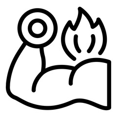 Muscles train icon. Outline muscles train vector icon for web design isolated on white background