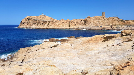 View of the Ile Rousse in Corsica, France