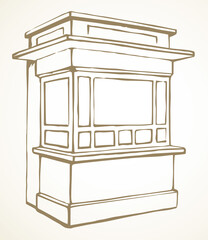 Shop stall. Vector drawing kiosk
