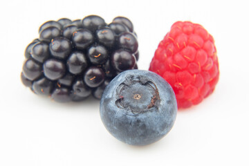 blueberries, raspberries and blackberries. useful vitamin healthy food fruit. healthy vegetable breakfast