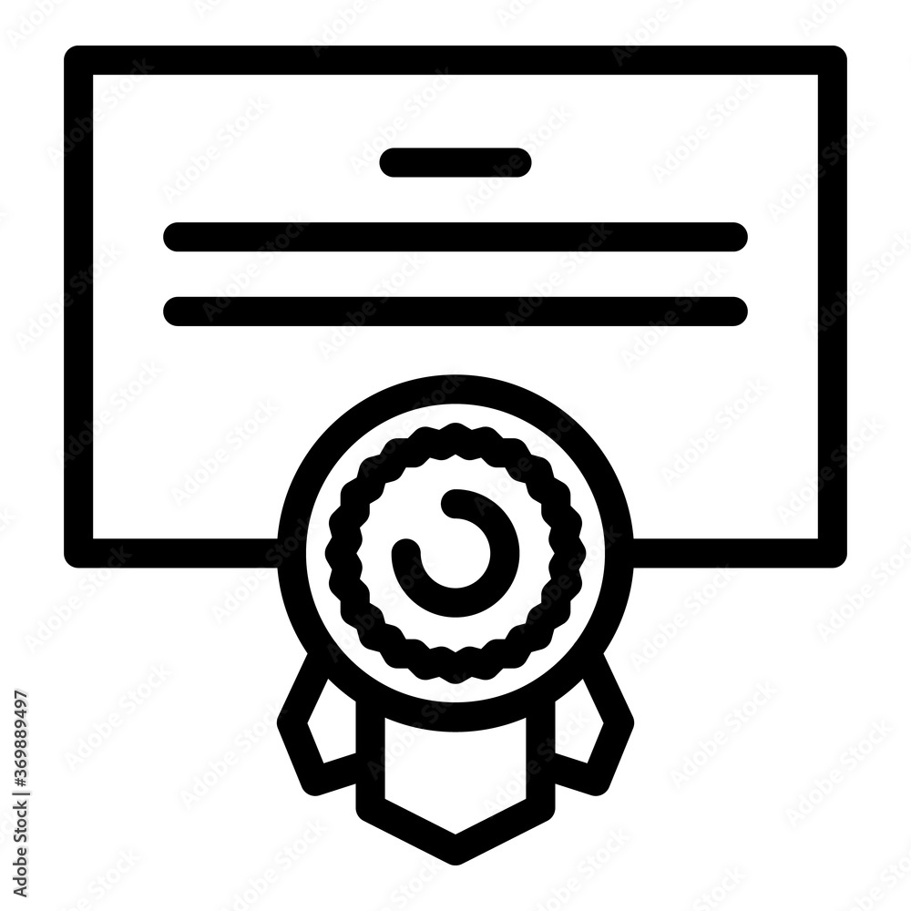 Poster certificate quality icon. outline certificate quality vector icon for web design isolated on white b