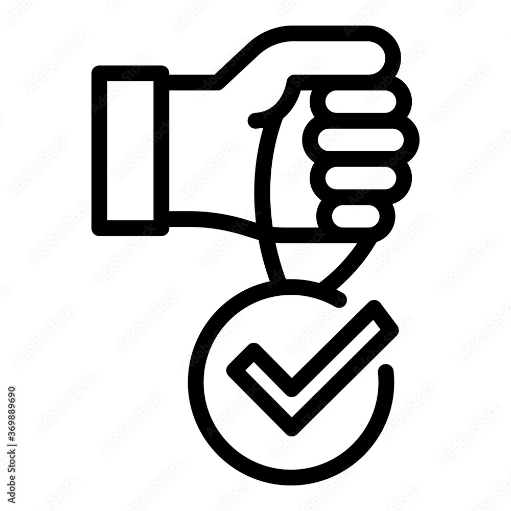 Poster check mark icon. outline check mark vector icon for web design isolated on white background