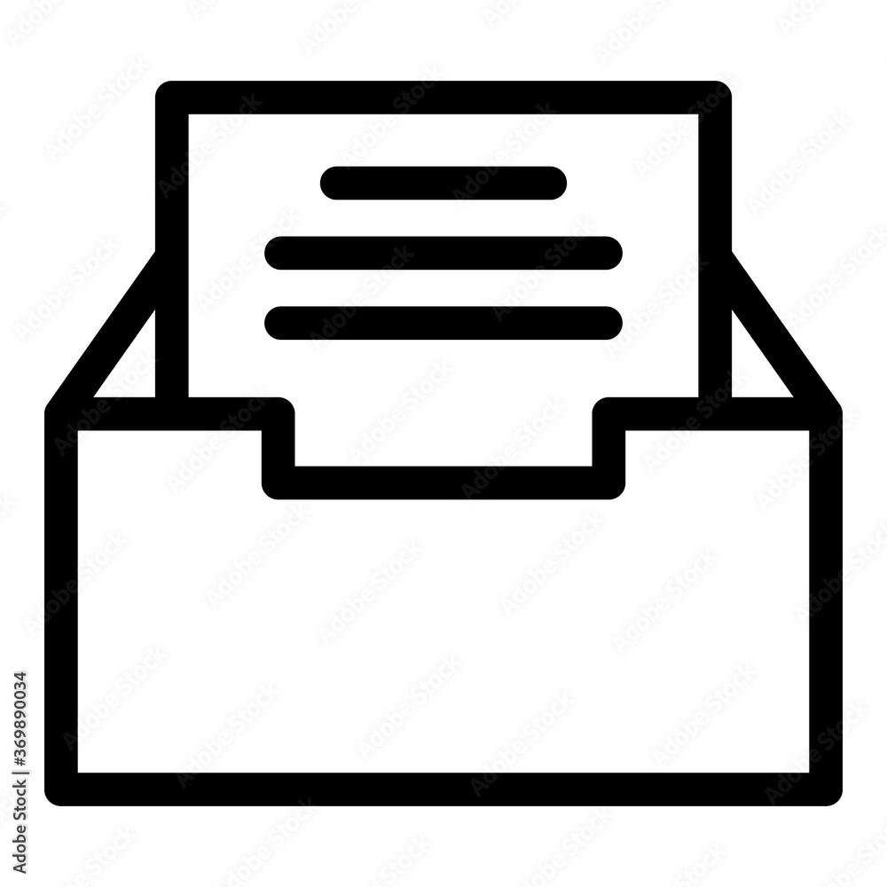 Poster Storage files box icon. Outline storage files box vector icon for web design isolated on white background