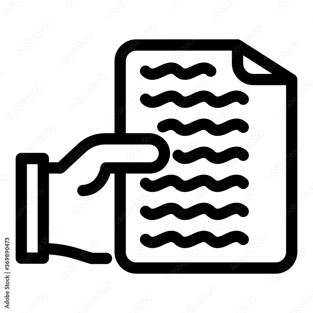 Poster contract page icon. outline contract page vector icon for web design isolated on white background