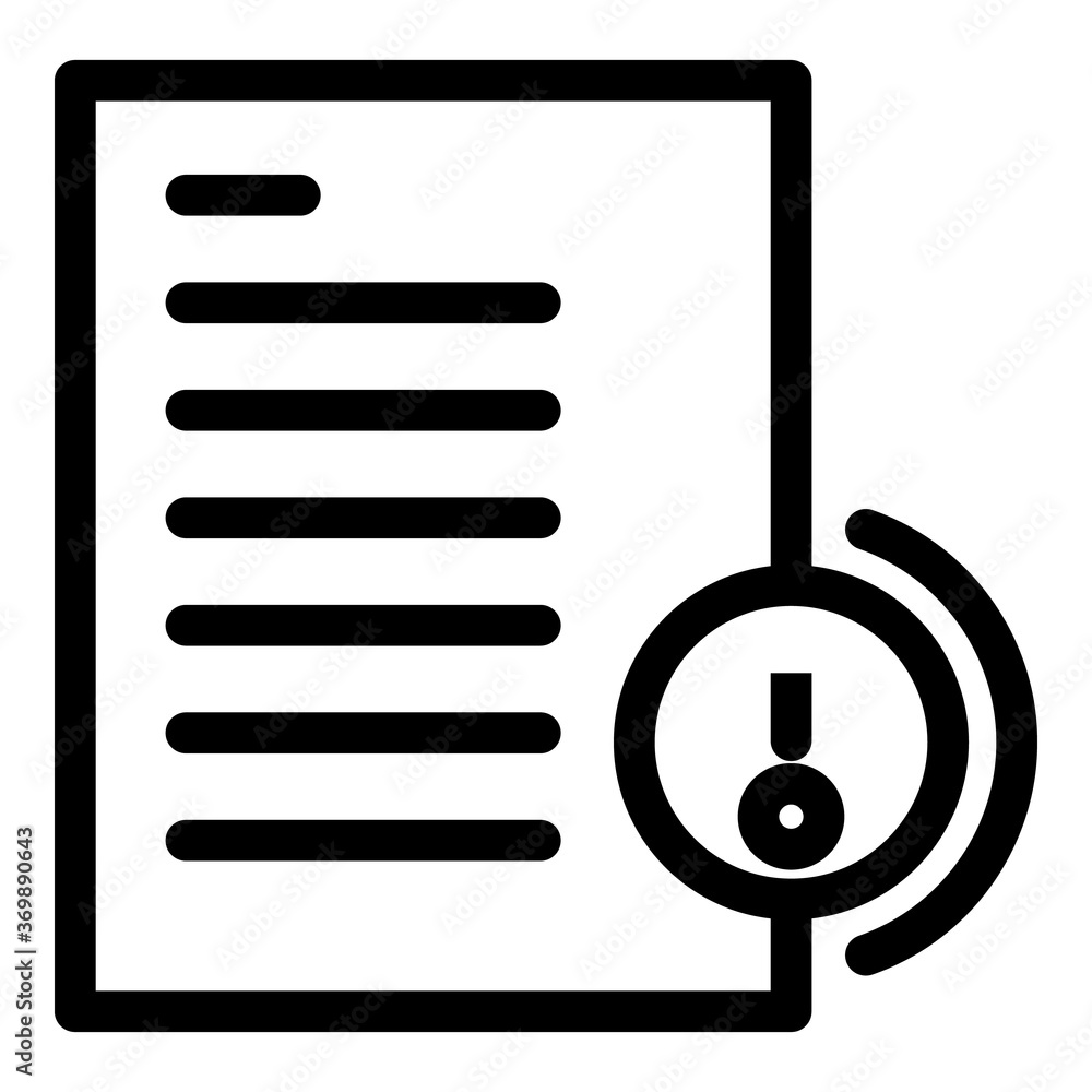 Poster secured document icon. outline secured document vector icon for web design isolated on white backgro