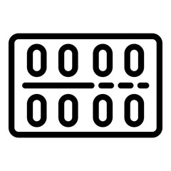 Pack pills icon. Outline pack pills vector icon for web design isolated on white background