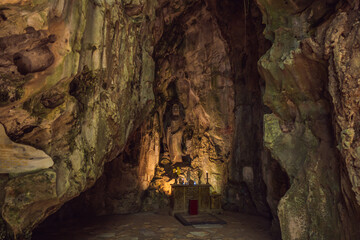 Huyen Khong Cave with shrines, Marble mountains, Vietnam