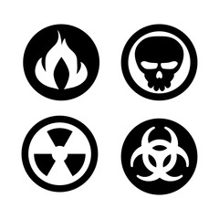 Round Radiation Warning Logo Template