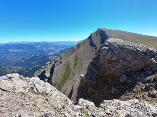 Fototapeta premium Cadi Range, near Vulturo peak 2649 m, Pyrenees mountains, Spain.
