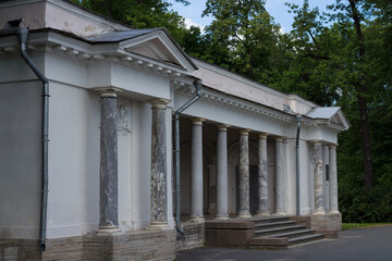 Fototapeta premium Music pavilion in the Park, decorated with natural marble columns, stucco cornices and bas-reliefs.