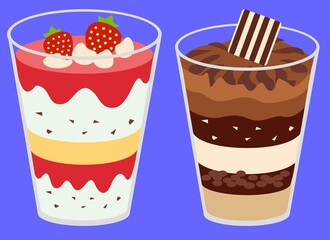 Strawberry and Chocolate Ice Cream Juice