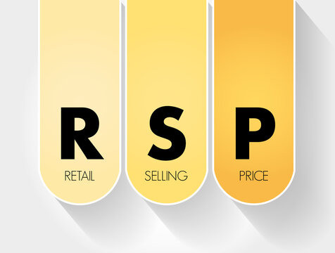 RSP - Retail Selling Price acronym, business concept background