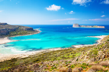 Fototapeta na wymiar Amazing scenery of Balos beach on Crete, Greece