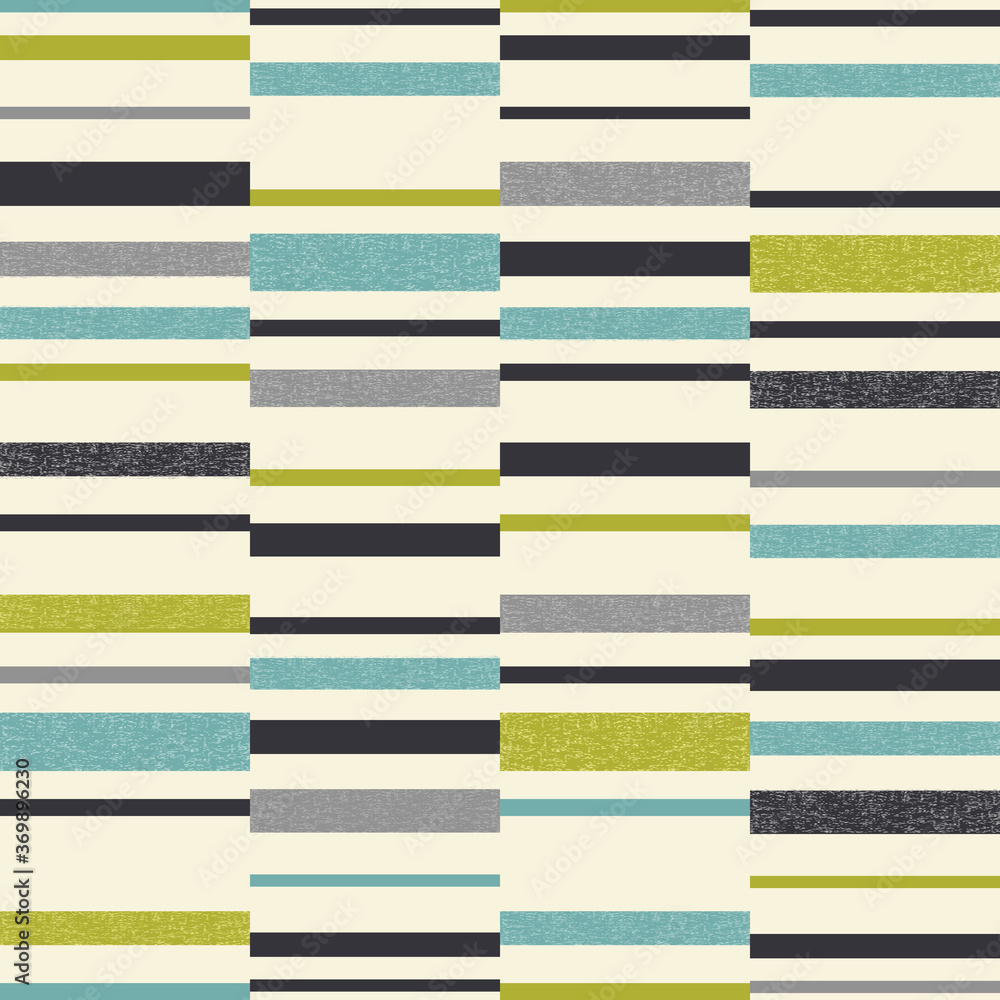 Poster abstract seamless striped geometric pattern on texture background in retro colors. vector shabby str