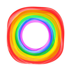 Flag LGBT icon, round frame. Template design, vector illustration. Love wins. LGBT logo symbol in rainbow colors. Gay pride collection.