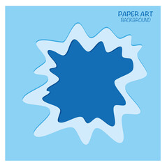 Abstract blue papercut background. Design for presentations, posters, flyers, print and covers. Vector illustration