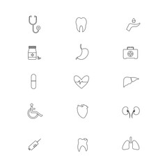 Set of health icons. Line icon. 