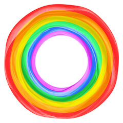 Flag LGBT icon, round frame. Template design, vector illustration. Love wins. LGBT logo symbol in rainbow colors. Gay pride collection.
