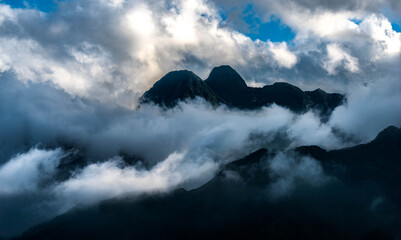 Fanispan (Phan Xi Păng) viewed from Sapa, Lao Cao Province, Vietnam