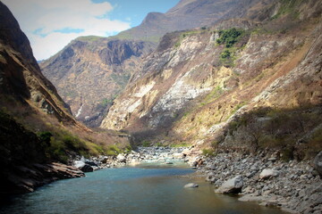 apurimac river in the andes mountains