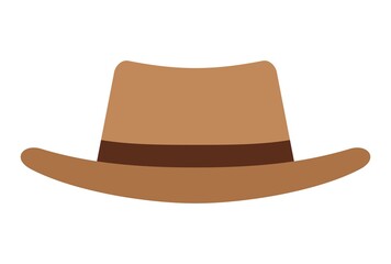 Cowboy hat icon in flat style isolated on white background. Vector illustration