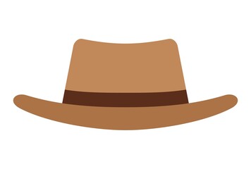 Cowboy hat icon in flat style isolated on white background. Vector illustration