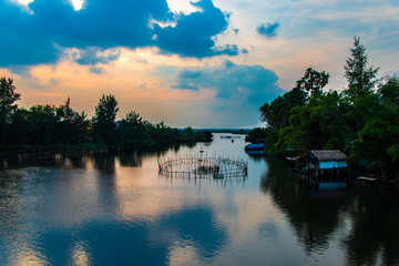Thu Bon River in Hoi Han, Vietnam