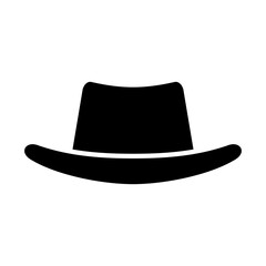 Black cowboy hat icon isolated on white background. Vector illustration