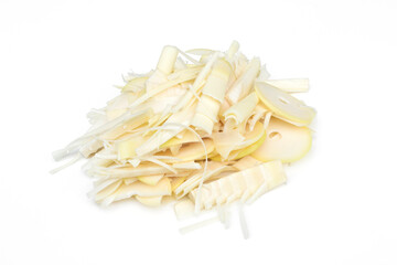 Fresh bamboo shoots isolated on a white background.