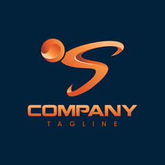 modern man S initial logo creative concept